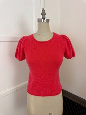 puff sleeve cashmere sweater